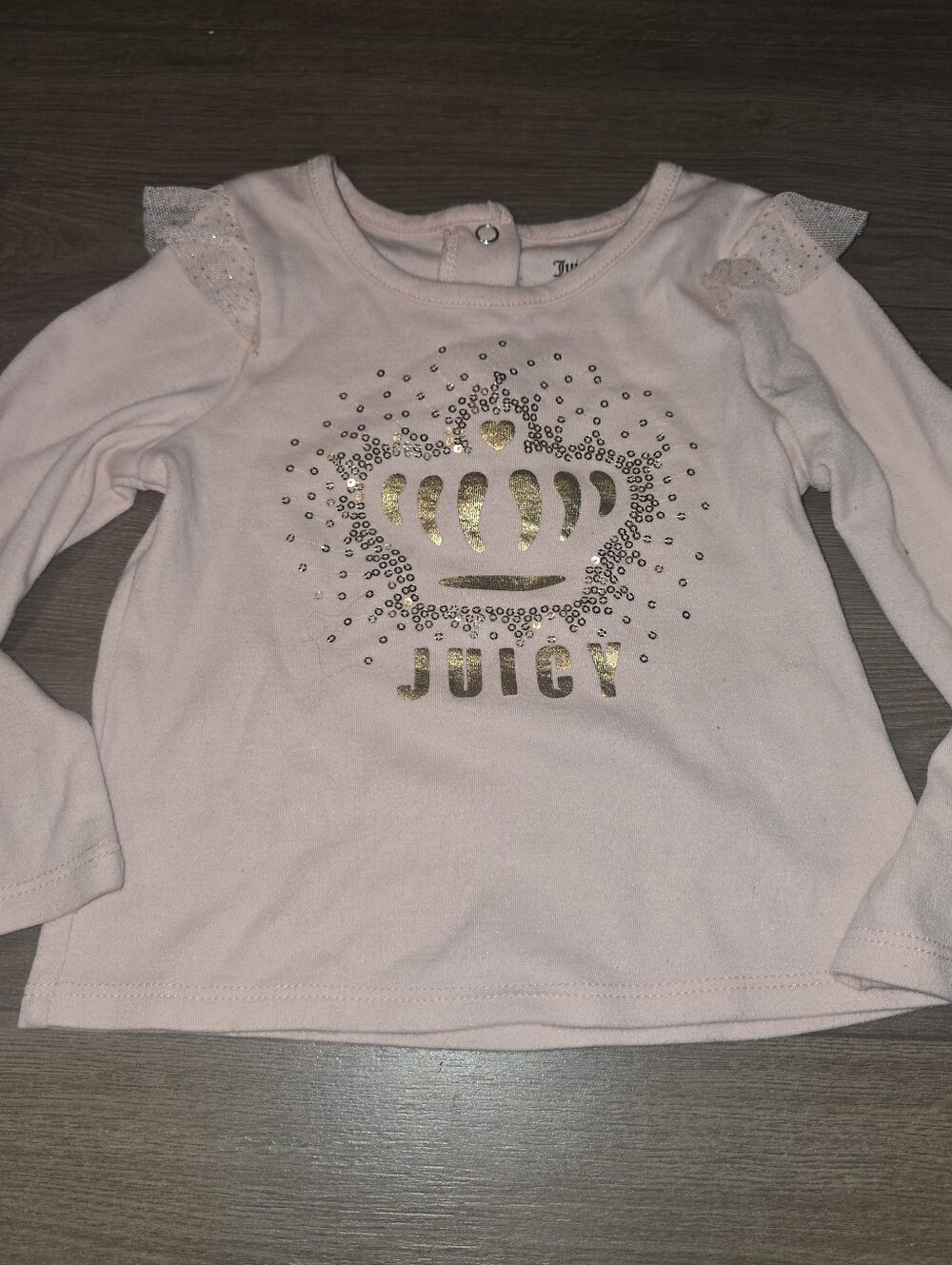 New no tags juicy couture baby girl 24 months pink graphic long-sleeved top